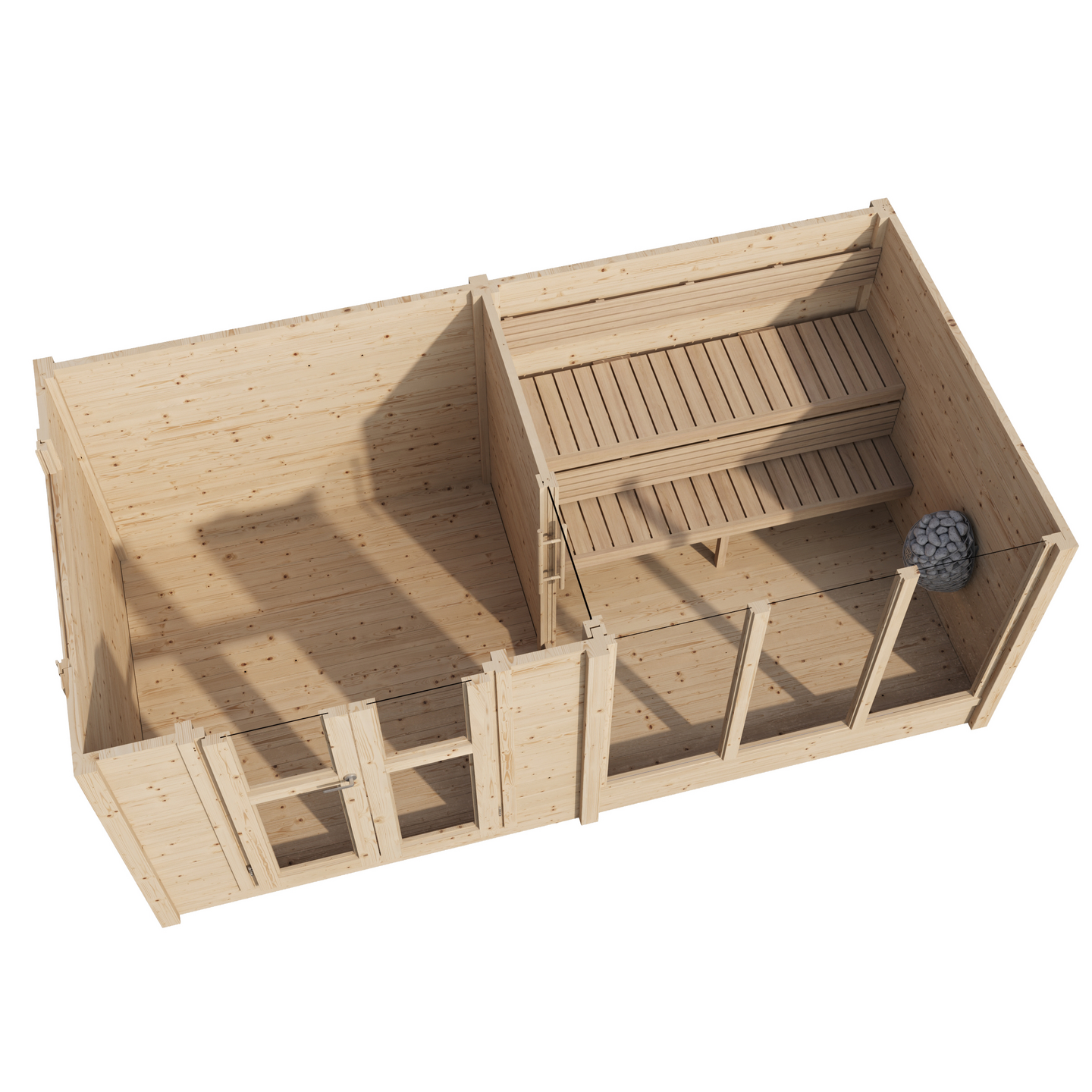 Pihasauna Anita-e 9,0m2 pukuhuoneella