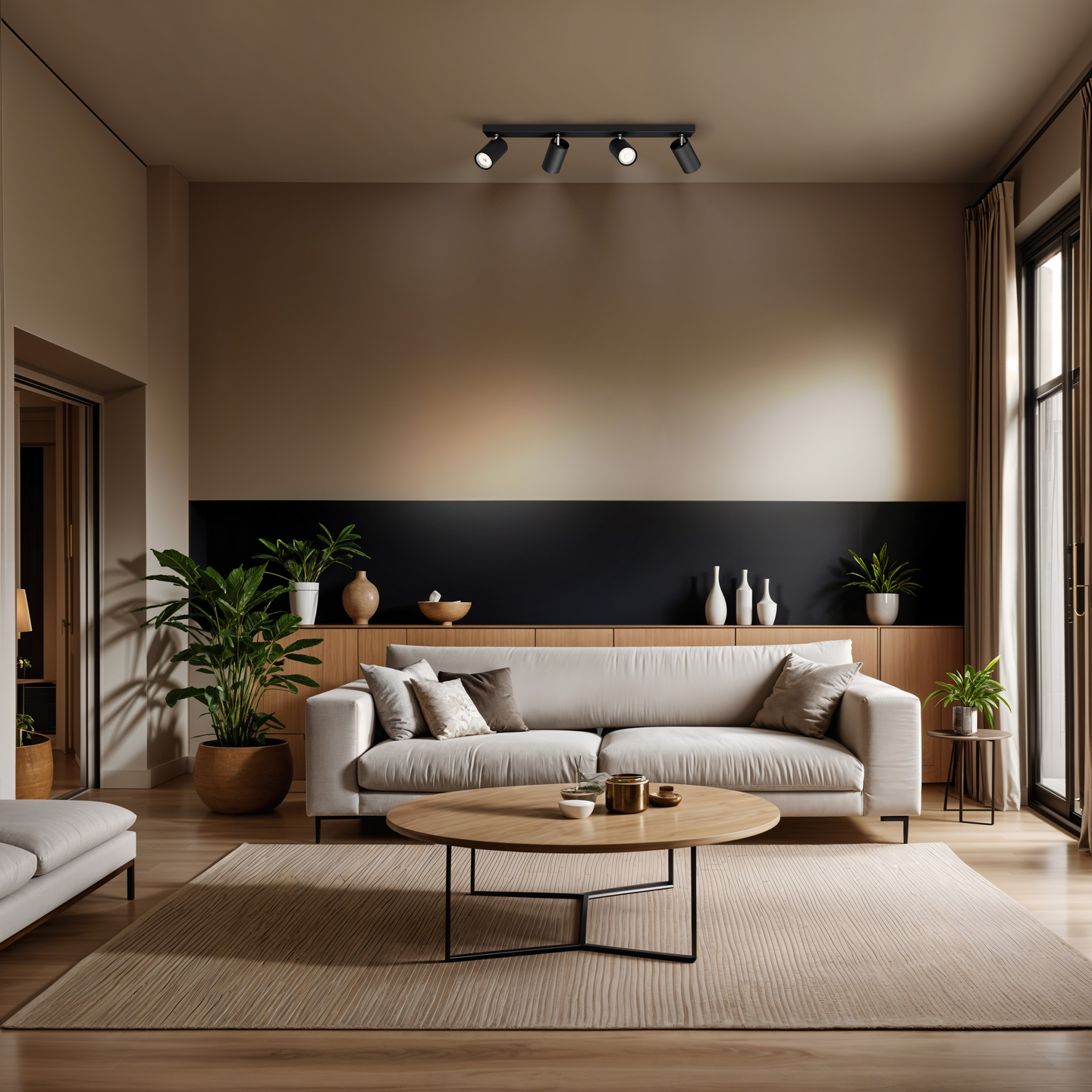 Spottivalaisin Philips myLiving Kosipo 4-osainen musta