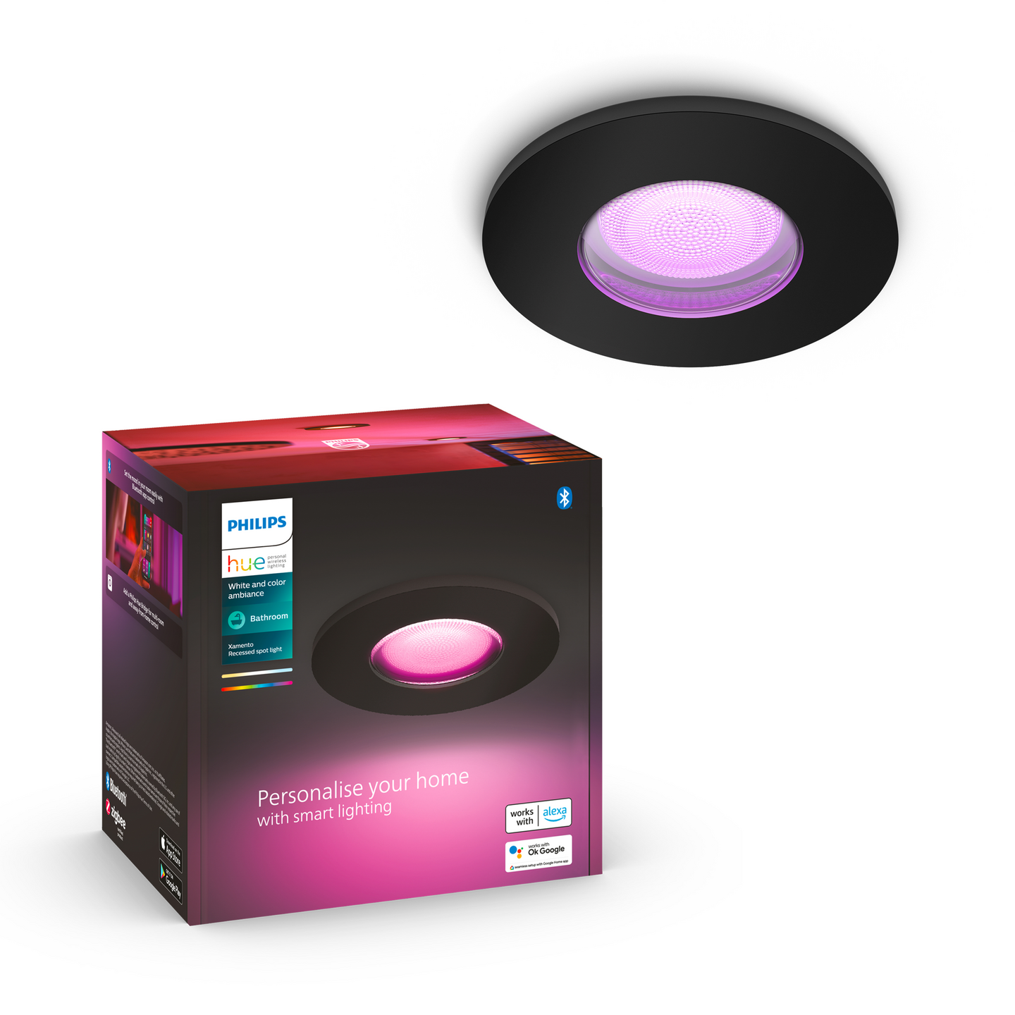 Kohdevalaisin Philips Hue Xamento Musta 1x4.2W 350 LM - 400 LM 2000-6500K