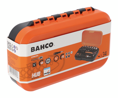 Hylsysarja Bahco 1/4" 34-osainen + räikkäruuvitaltta