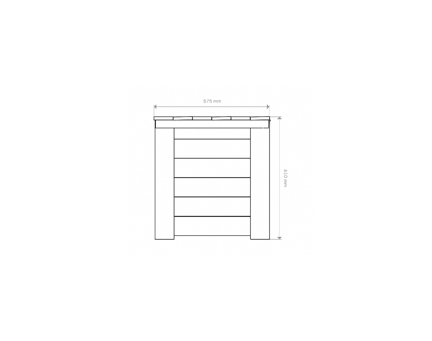 Puuarkku 57x61x130cm vaalean harmaa