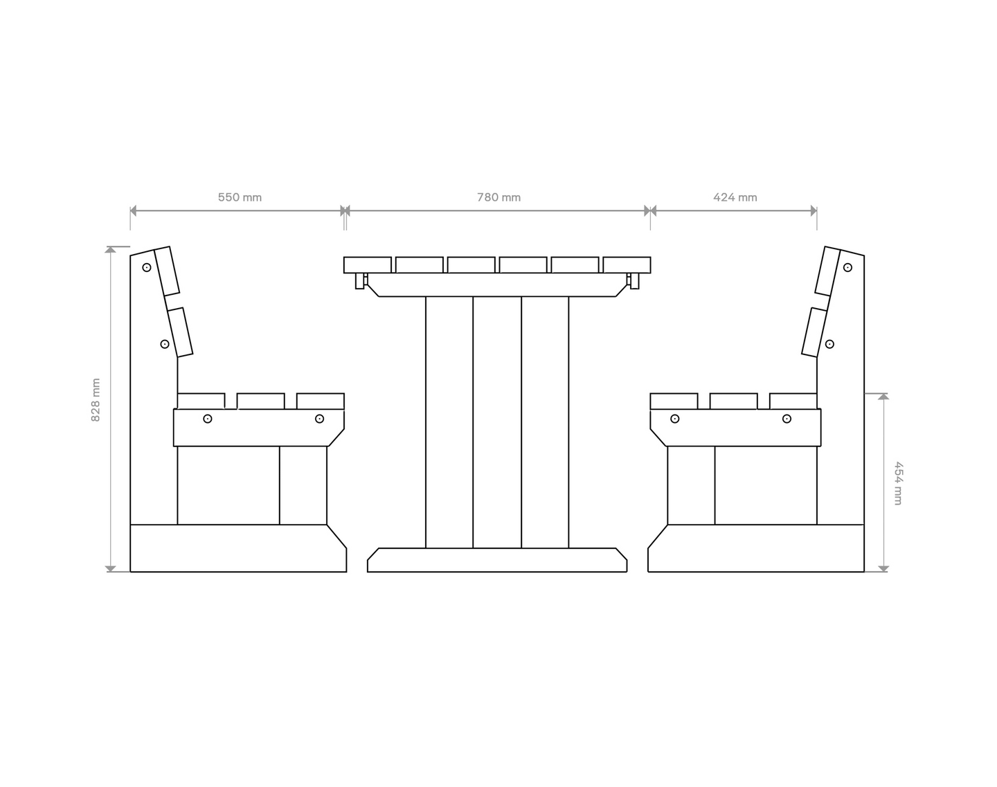 Kalusteryhmä Jämäkkä 1700 170x170x74cm vaalean harmaa