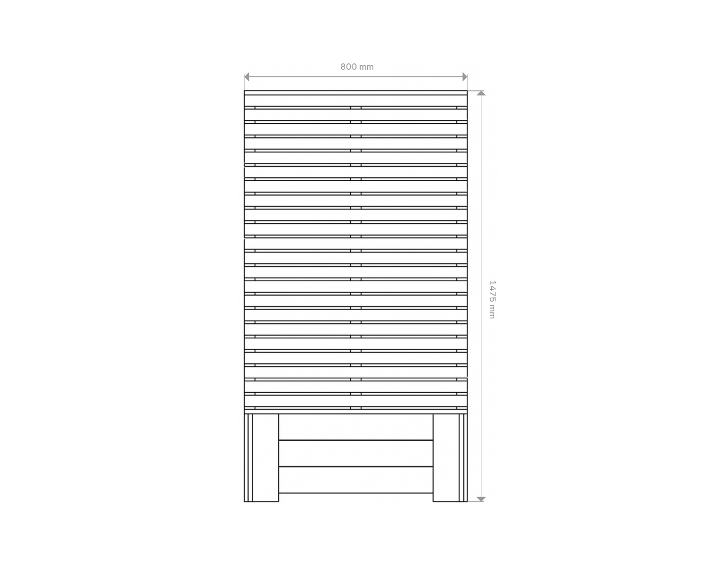 Seinäkelaatikko 147x80x33cm grafiitin harmaa