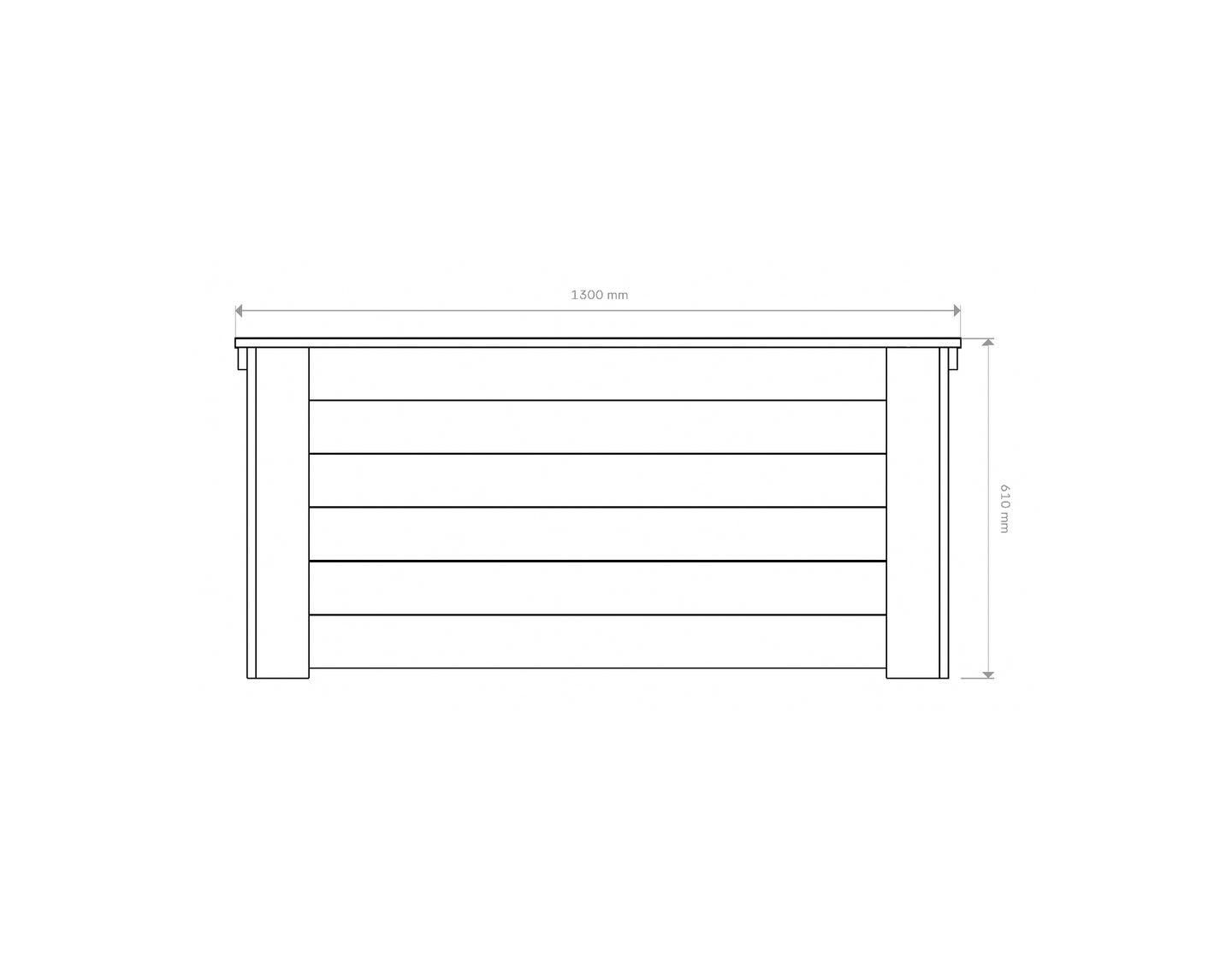 Puuarkku 57x61x130cm vaalean harmaa