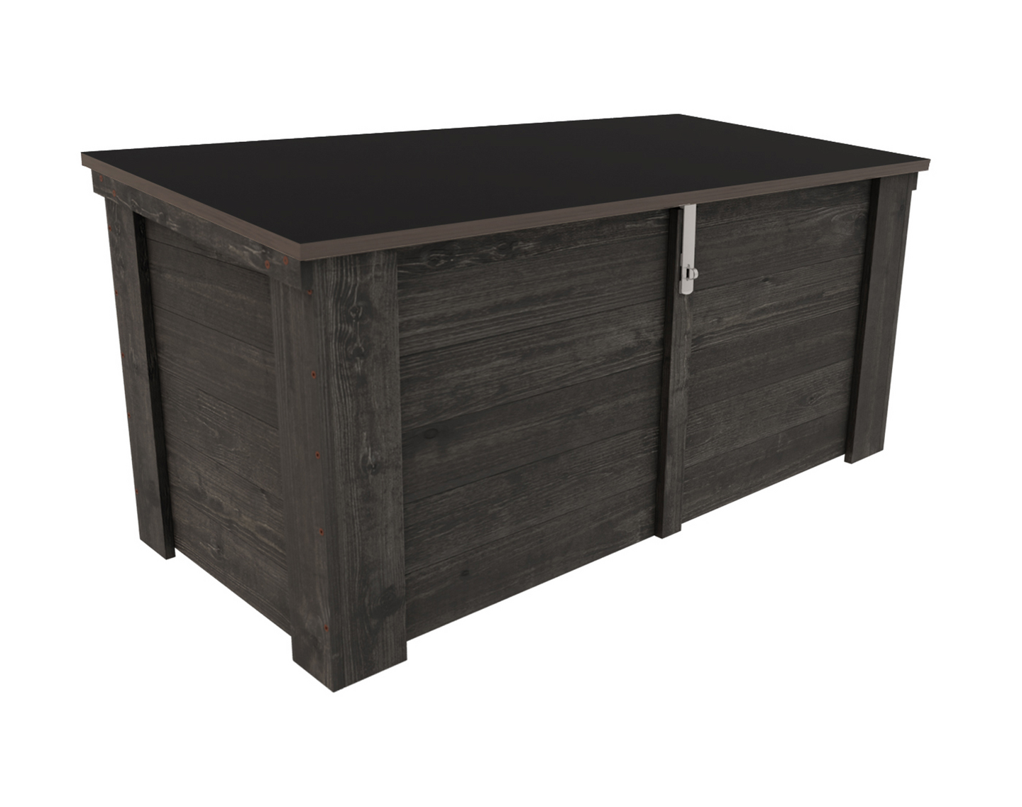 Lukittava piha-arkku kaltevalla kannella 130x58x60cm grafiitin harmaa