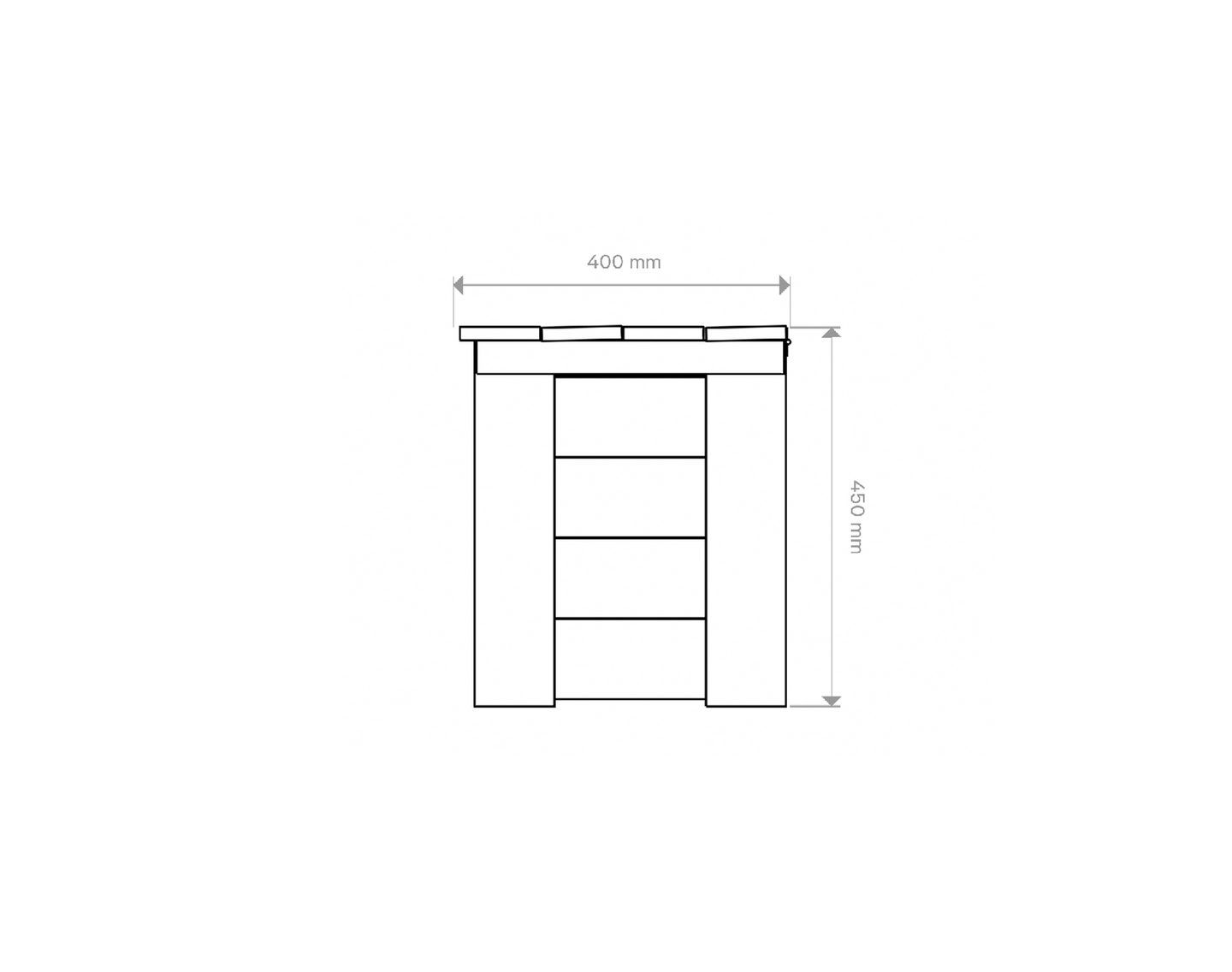 Puuarkku 40x45x120cm vaalean harmaa