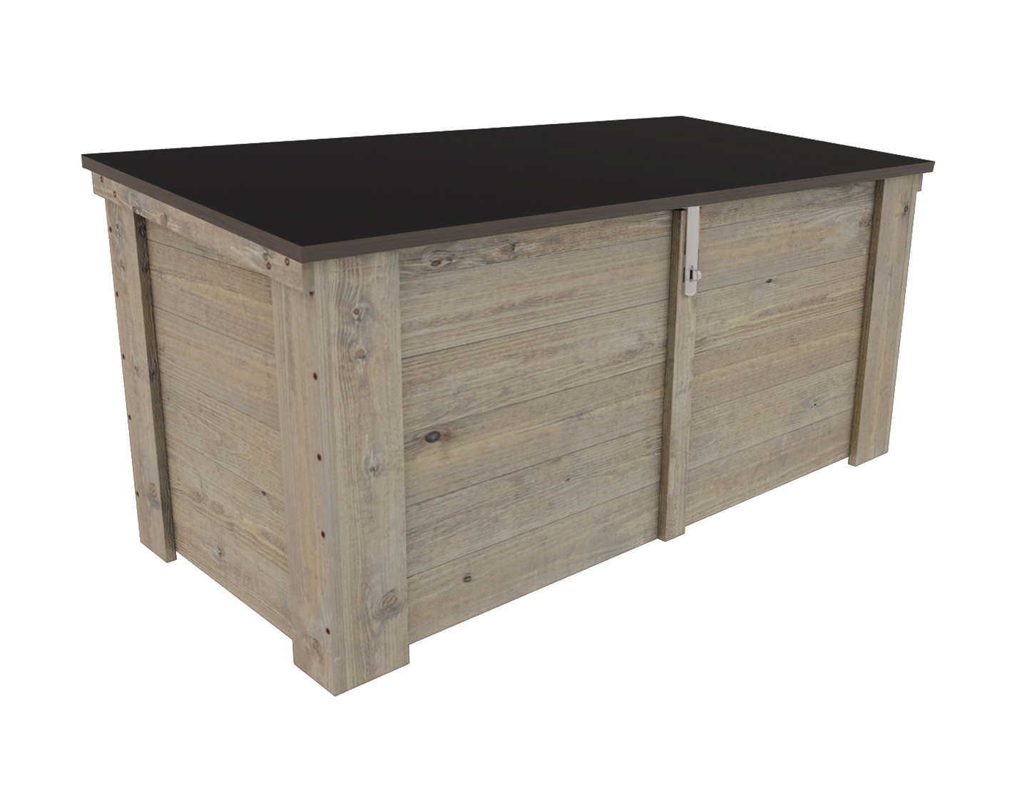 Lukittava piha-arkku kaltevalla kannella 130x58x60cm vaalean harmaa