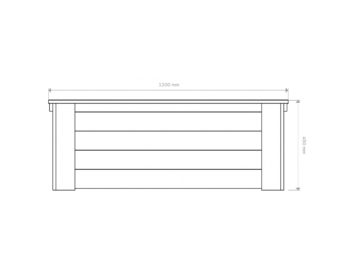 Puuarkku 40x45x120cm vaalean harmaa