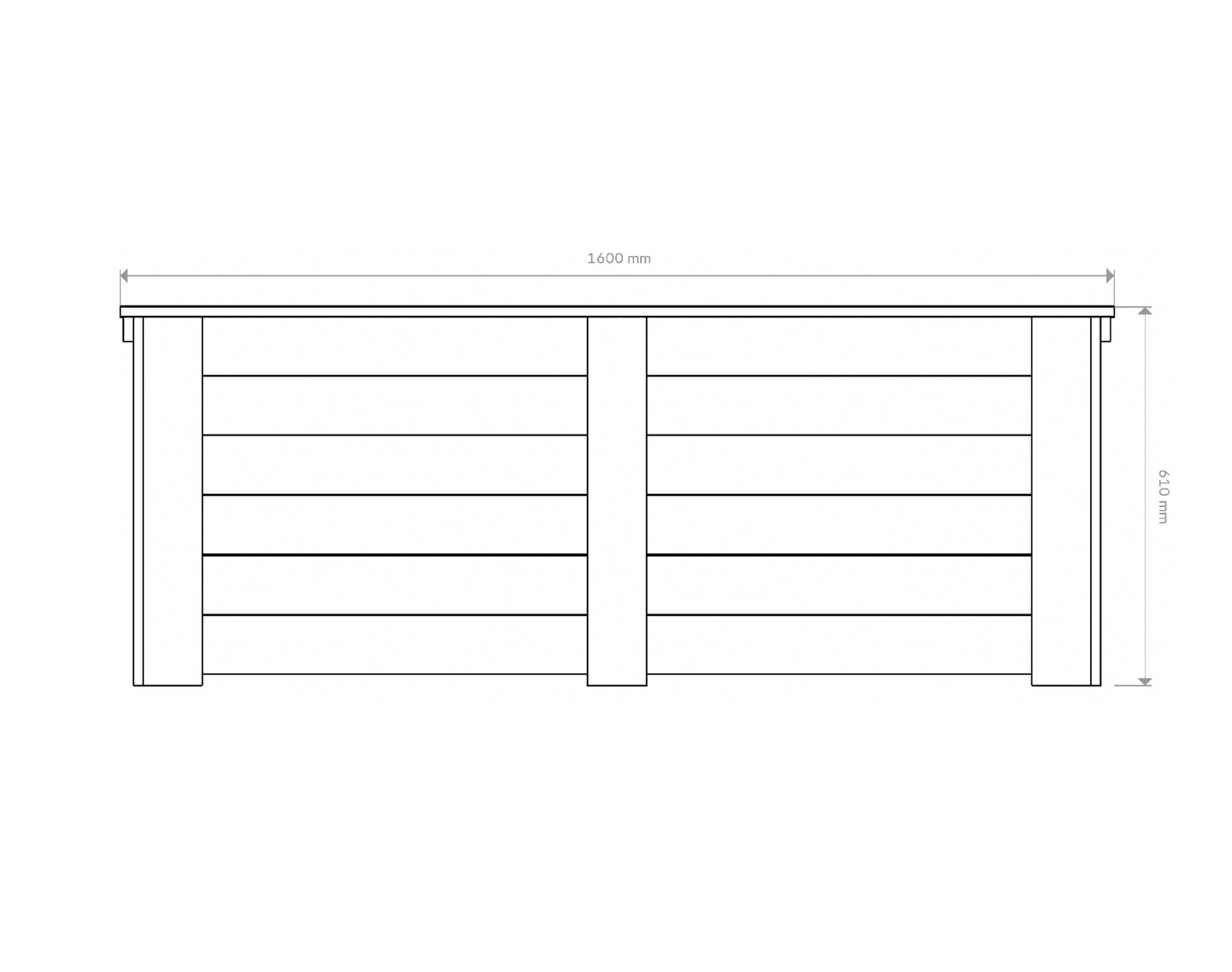Puuarkku  57x61x160cm vaalean harmaa