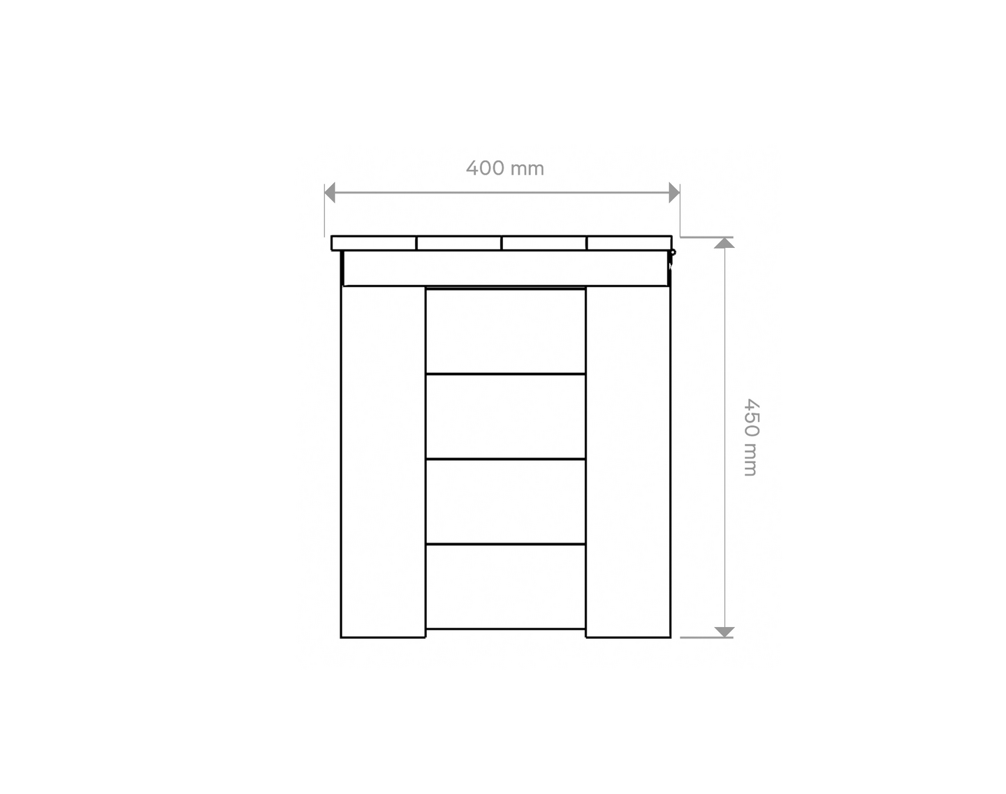 Puuarkku 40x45x80 cm vaalean  harmaa