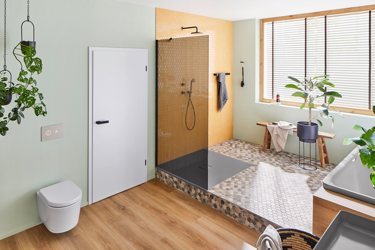 Mosaiikki Cello Hexagon Curio 5,1x5,9/32,5x28,1cm Zement matta tummanharmaa