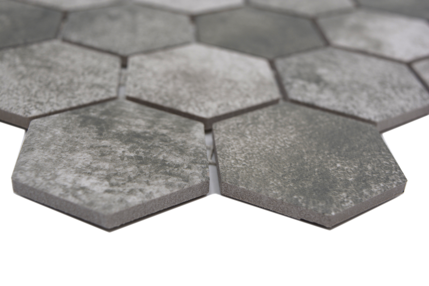 Mosaiikki Cello Hexagon Curio 5,1x5,9/32,5x28,1cm Zement matta tummanharmaa