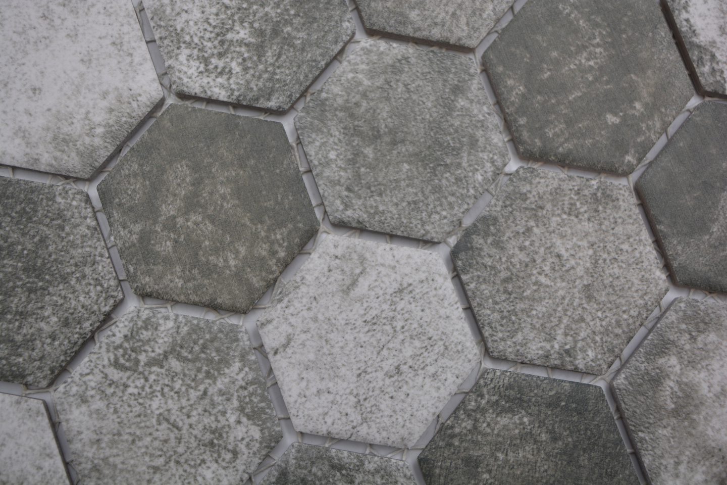 Mosaiikki Cello Hexagon Curio 5,1x5,9/32,5x28,1cm Zement matta tummanharmaa