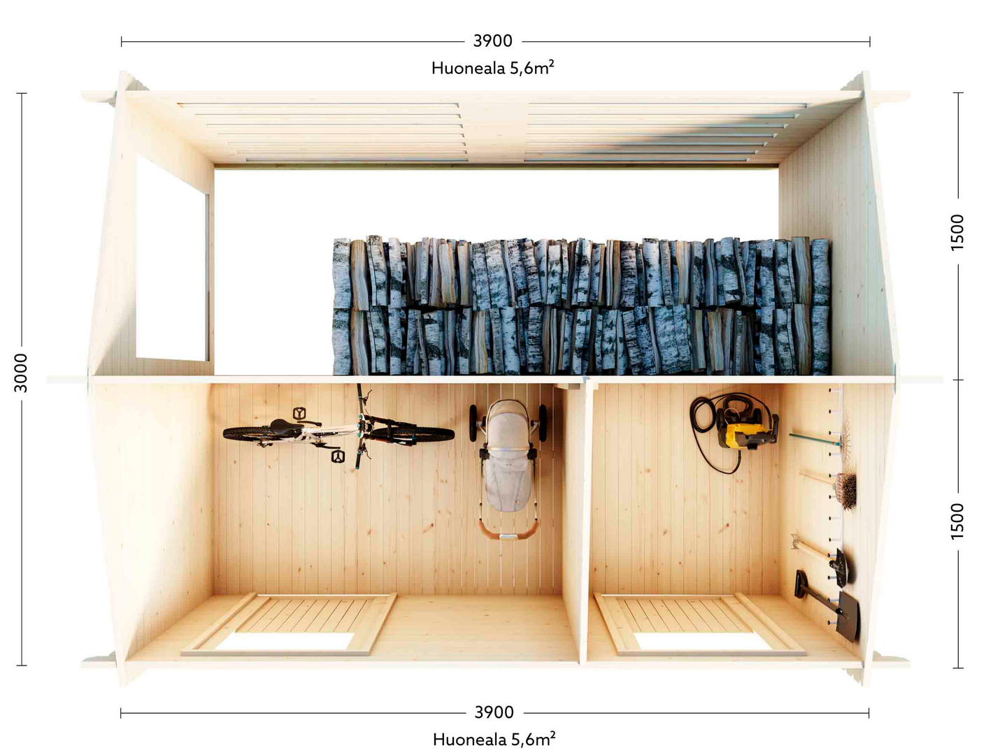 Pihavarasto Lillevilla Sokosti