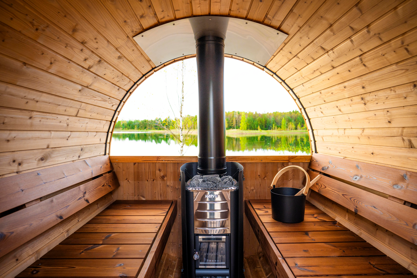 Tynnyrisauna Uno Panoraama 2800x2000x2100mm 750kg