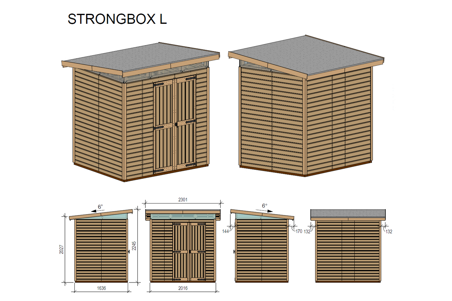 Puinen vaja Strongbox L -167x203, ruskea