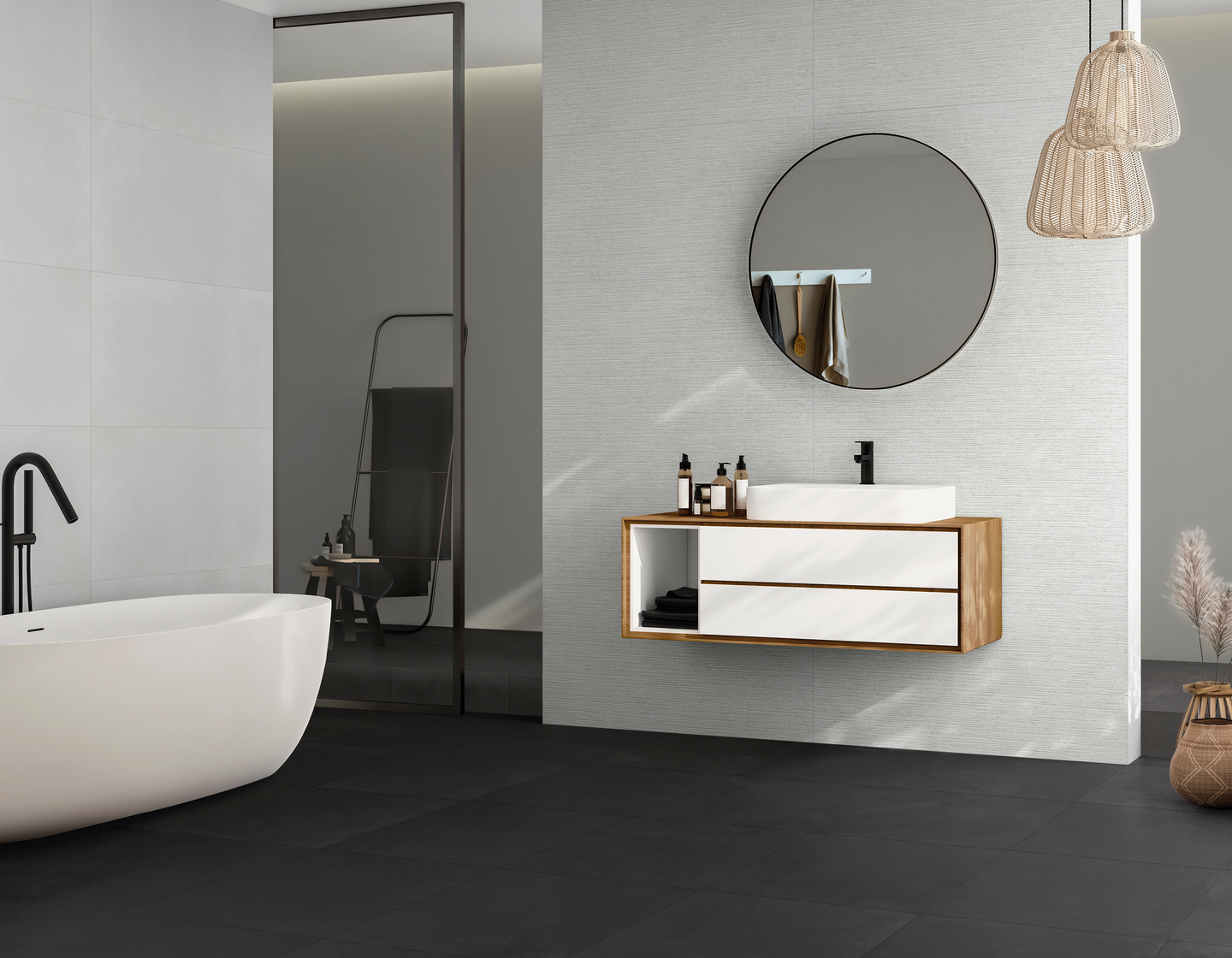 Lattialaatta Concrete 60x60 Carbon R10B RT 1,08m²