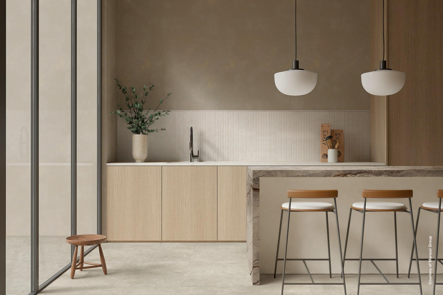 Seinälaatta Room 20x60 3D Blaze Bianco matta 1,08m²