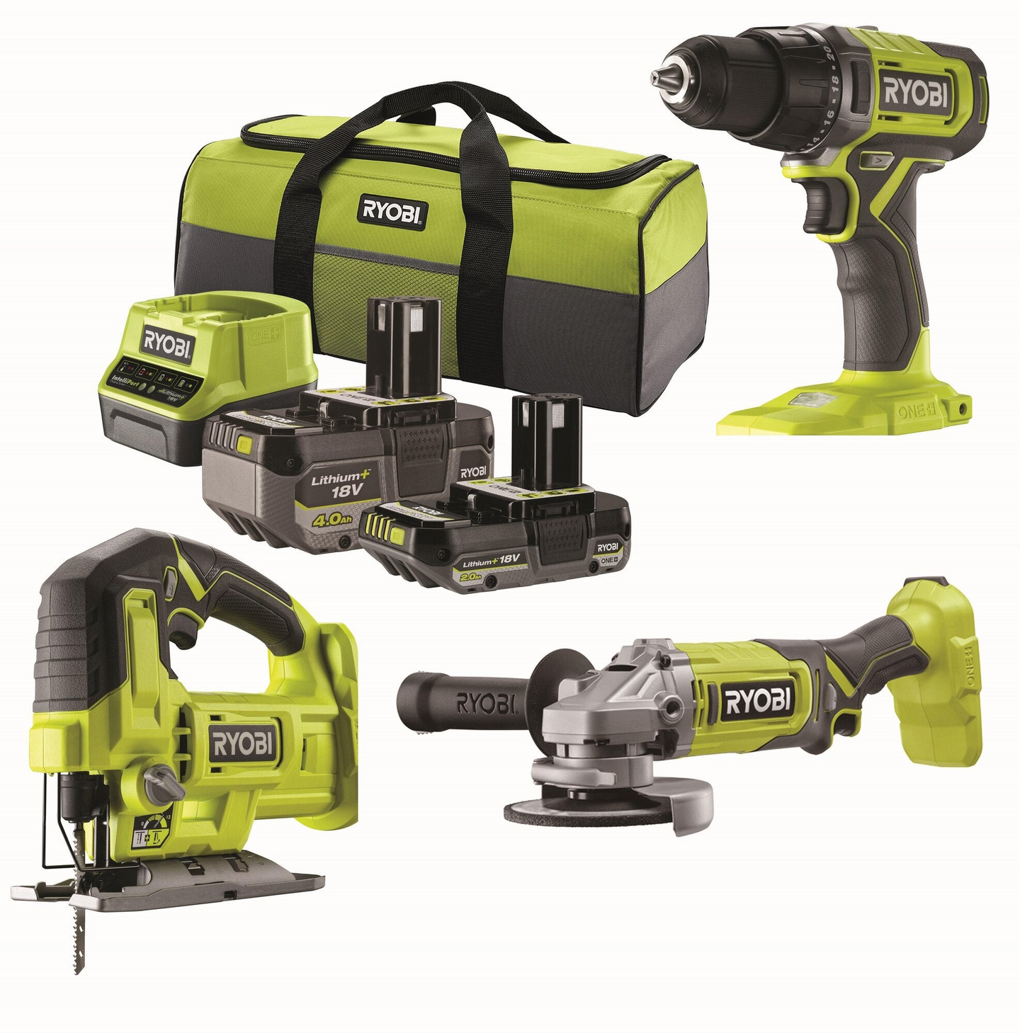 Akkutyökalusarja Ryobi RCK183-242S 18 V ONE+ 4,0 + 2,0 Ah