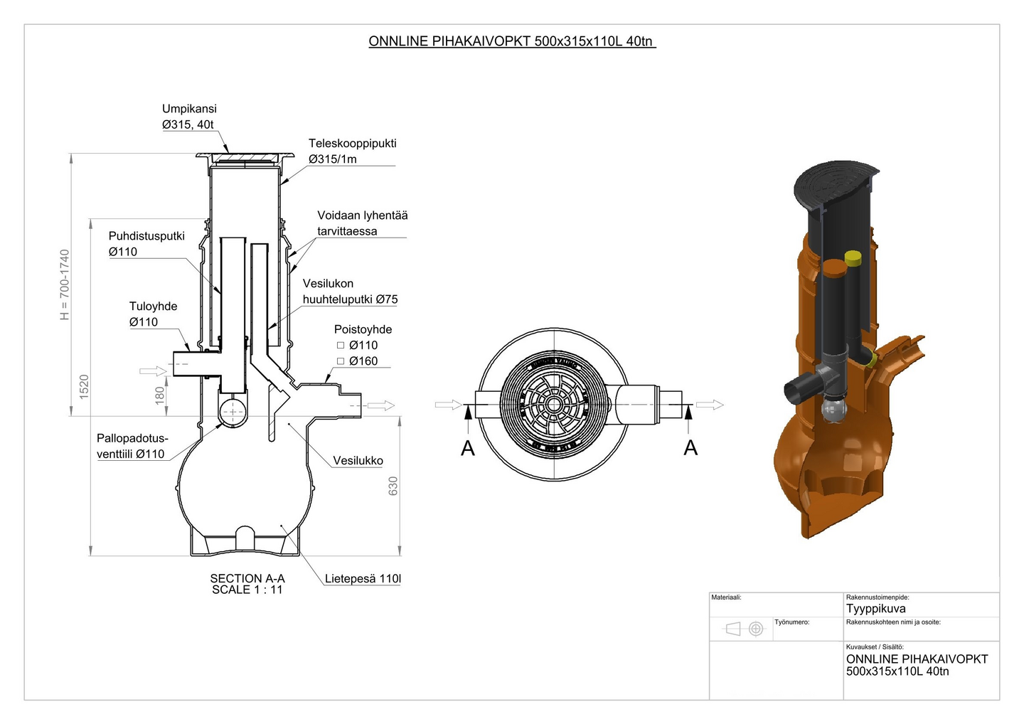 Pihakaivopaketti Onnline 500x315x110l 40tn