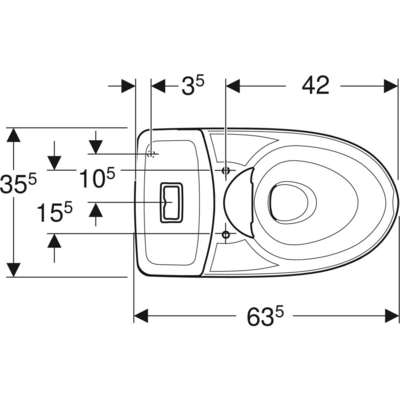 Wc-istuin IDO Glow 67 peruskorjaus korkea 1-t ilman kantta 3526701101