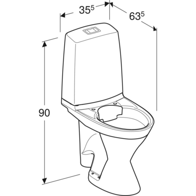 Wc-istuin IDO Glow 67 peruskorjaus korkea 2-t ilman kantta 3826701101