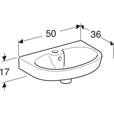 Pesuallas IDO Glow 500mm pyöristetty 1116201101