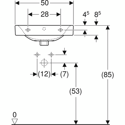 Pesuallas IDO Glow 500mm pyöristetty 1116201101