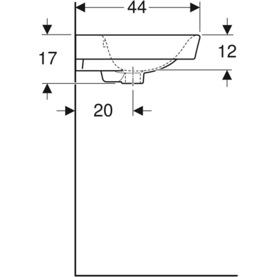 Pesuallas IDO Glow 560mm kulmikas 1116501101