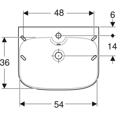 Pesuallas IDO Glow 560mm kulmikas 1116501101