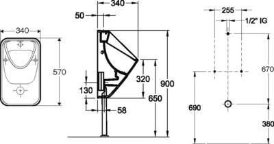 Urinaali IDO lattia-/seinäviemäri 5112701101