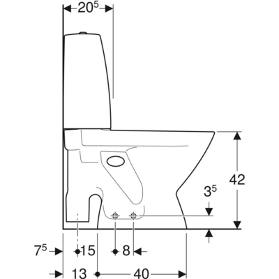 Wc-istuin IDO Seven D 13 1-t ilman kantta 3521301101