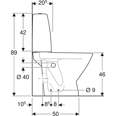 Wc-istuin IDO Seven D 11 korkea 2-t ilman kantta 3861101101