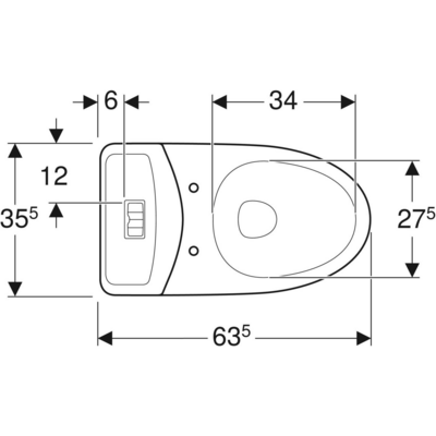 Wc-istuin IDO Glow 60 1-t ilman kantta 3536001101