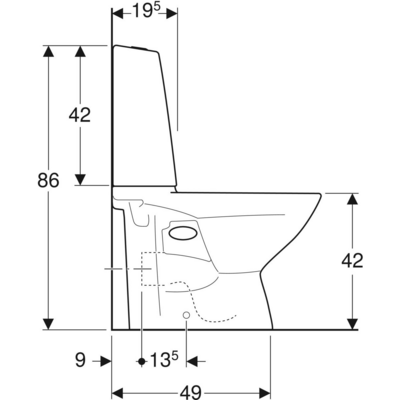 Wc-istuin IDO Glow 61 p-lukko 1-t ilman kantta 3526101101