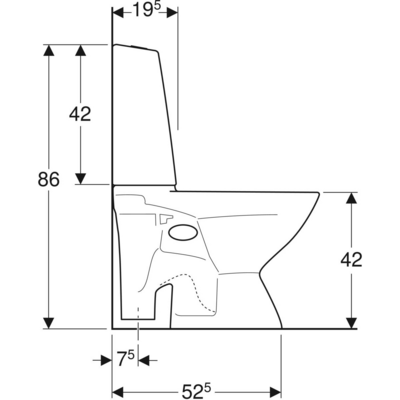 Wc-istuin IDO Glow 63 peruskorjaus 2-t ilman kantta 3836301101