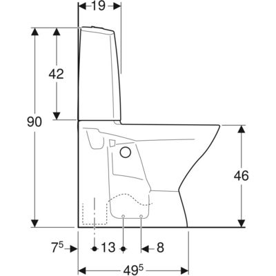 Wc-istuin IDO Glow 3826201101 korkea ilman kantta