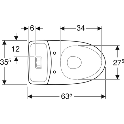 Wc-istuin IDO Glow 3826201101 korkea ilman kantta