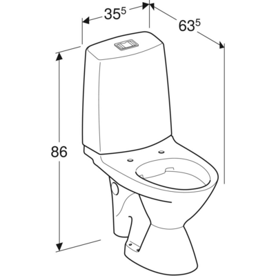 Wc-istuin IDO 3846301101 Glow ei kantta iso jalka vasen