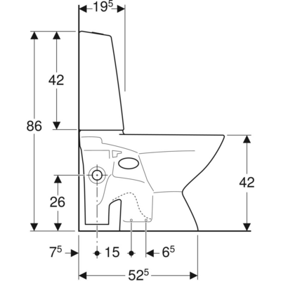 Wc-istuin IDO 3846301101 Glow ei kantta iso jalka vasen