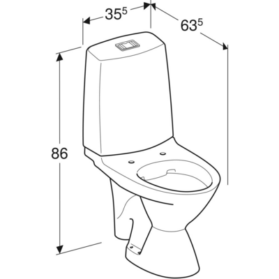Wc-istuin IDO 3856301101 Glow ei kantta iso jalka oikea