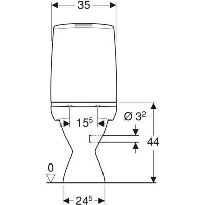 Wc-istuin IDO 3856301101 Glow ei kantta iso jalka oikea