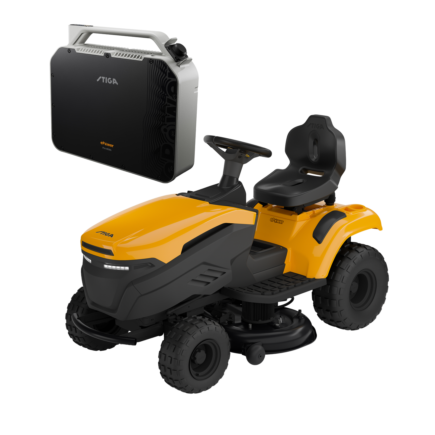 Akkuajoleikkuri STIGA Tornado 398e + Akku STIGA ePower Pro 40Ah
