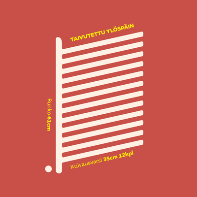 Oskarinoksa Hanska 12-oksainen erikoismallinen kuivausteline pienasusteille