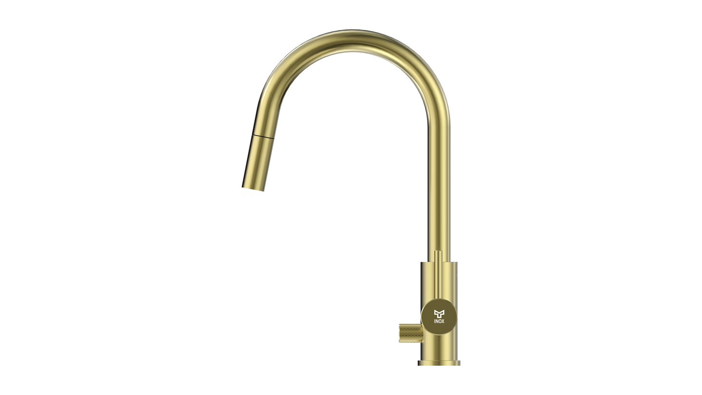 Keittiöhana Tammiholma ulosvedettävä KHCSQ1APKLG Inox Q1 PKV vaalea kulta