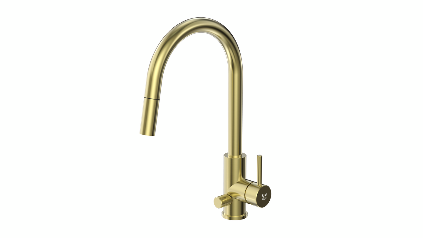 Keittiöhana Tammiholma ulosvedettävä KHCSQ1APKLG Inox Q1 PKV vaalea kulta