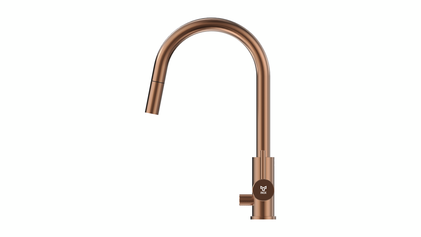 Keittiöhana Tammiholma ulosvedettävä KHCSQ1APKRG Inox Q1 PKV ruusukulta