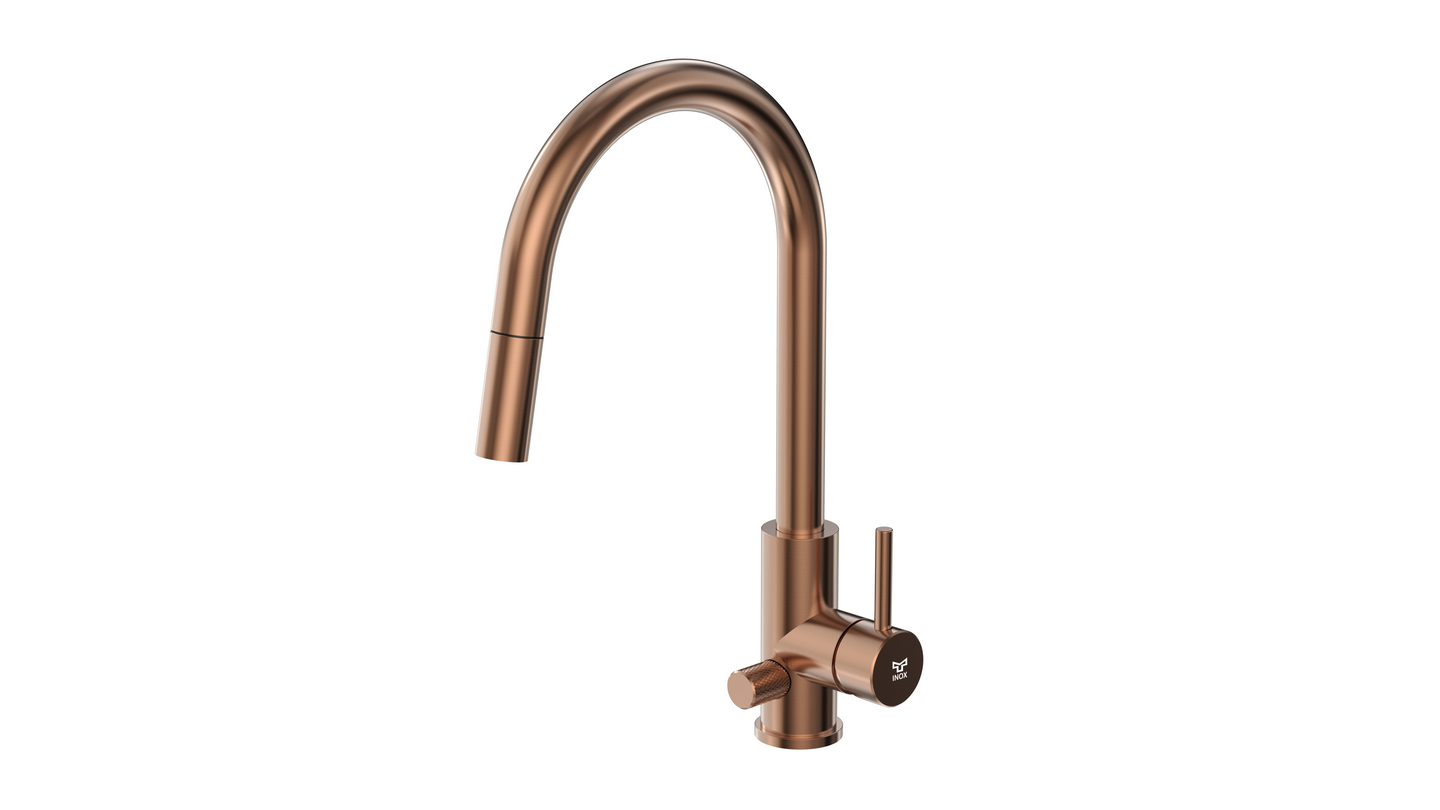 Keittiöhana Tammiholma ulosvedettävä KHCSQ1APKRG Inox Q1 PKV ruusukulta