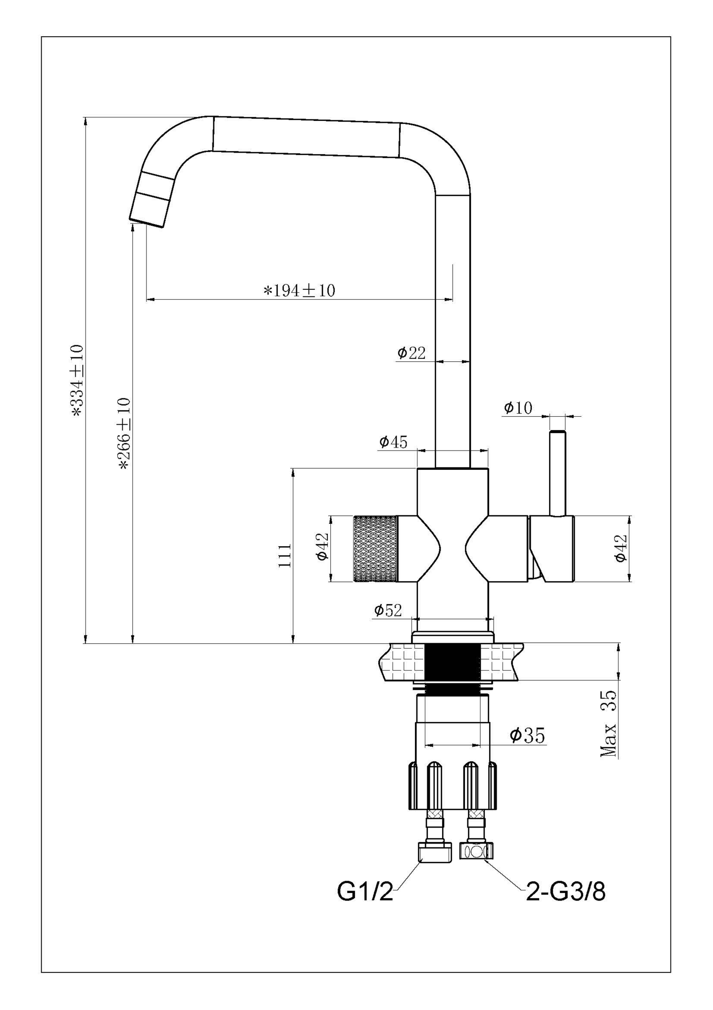 Keittiöhana Tammiholma U-putki KHUQ1APKPO Inox Q1 PKV kiiltävä