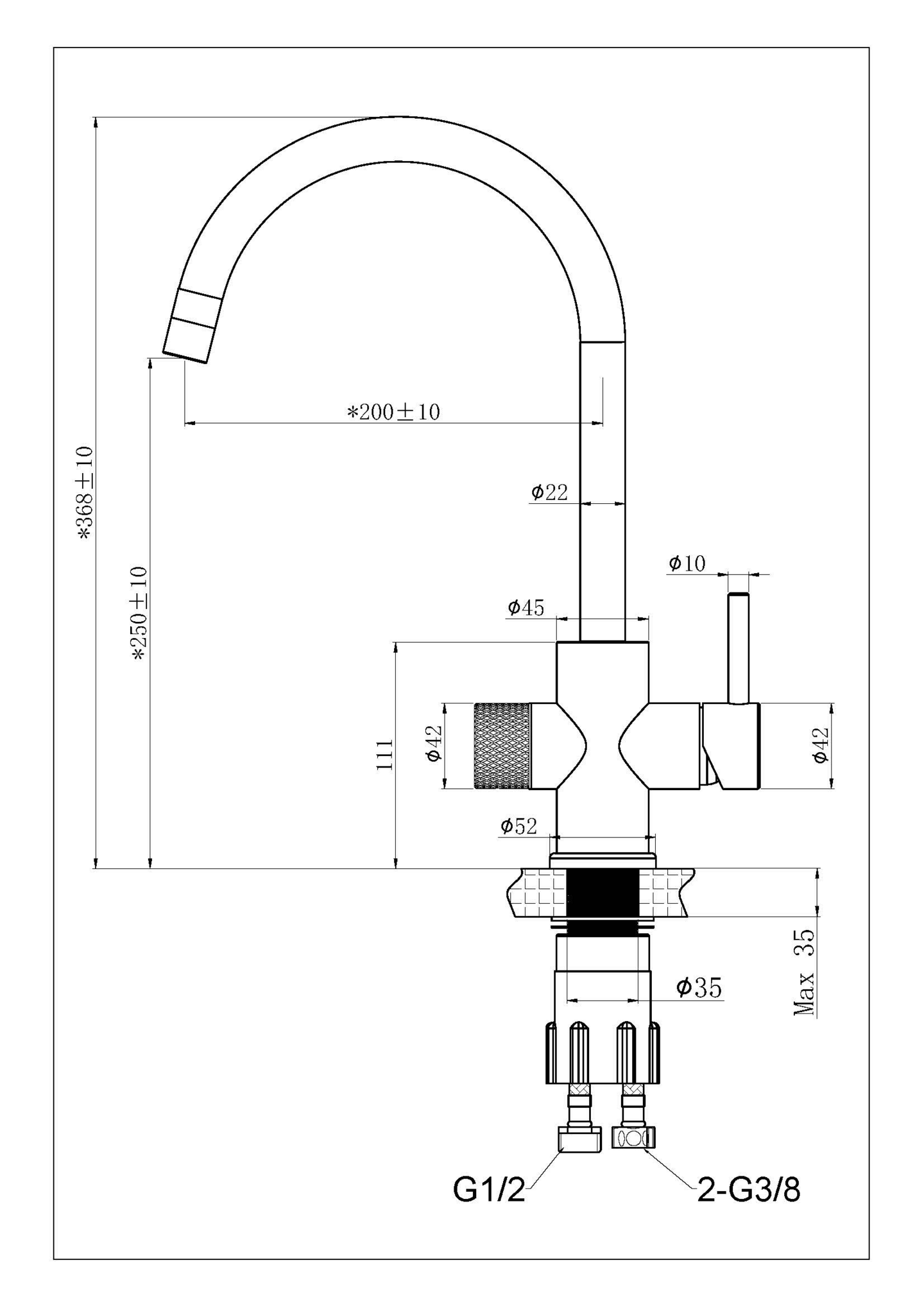 Keittiöhana Tammiholma C-putki KHCQ1APKPO Inox Q1 PKV kiiltävä